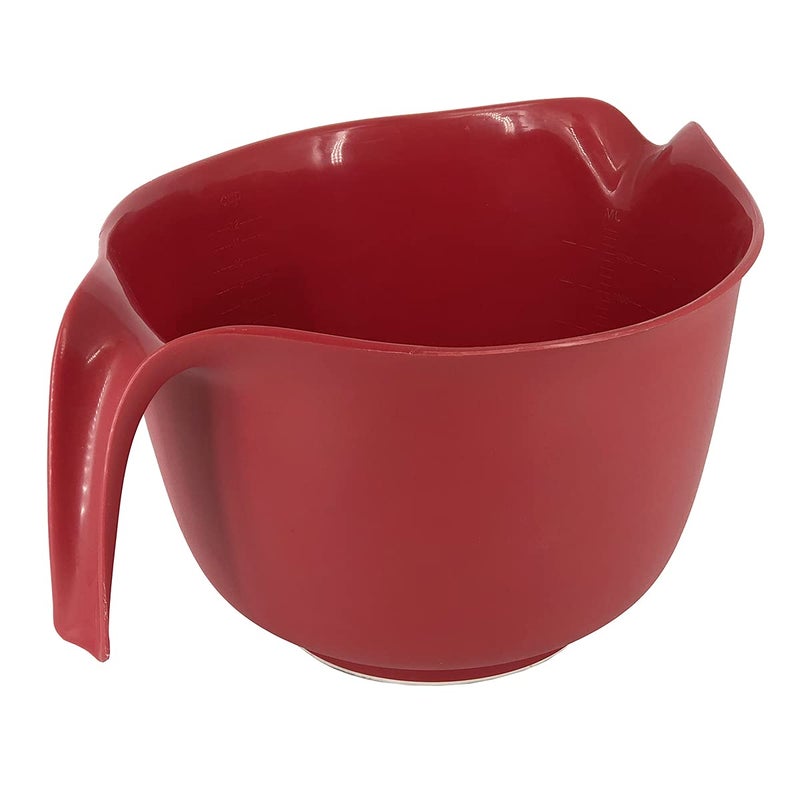 Glad Mixing Bowl with Handle â€“ 3 Quart | Heavy Duty Plastic with Pour Spout and Non-Slip Base | Dishwasher Safe Kitchen Supplies for Cooking and Baking, Red - Image 5